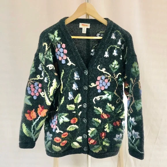 Talbots Sweaters Vintage Talbots Gray Wool Cardigan Sweater